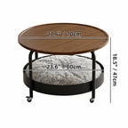 Multifunctional Pet-Friendly Coffee Table With Tiered Round Nest and Casters