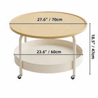Multifunctional Pet-Friendly Coffee Table With Tiered Round Nest and Casters