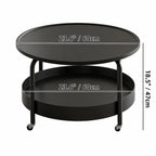 Multifunctional Pet-Friendly Coffee Table With Tiered Round Nest and Casters