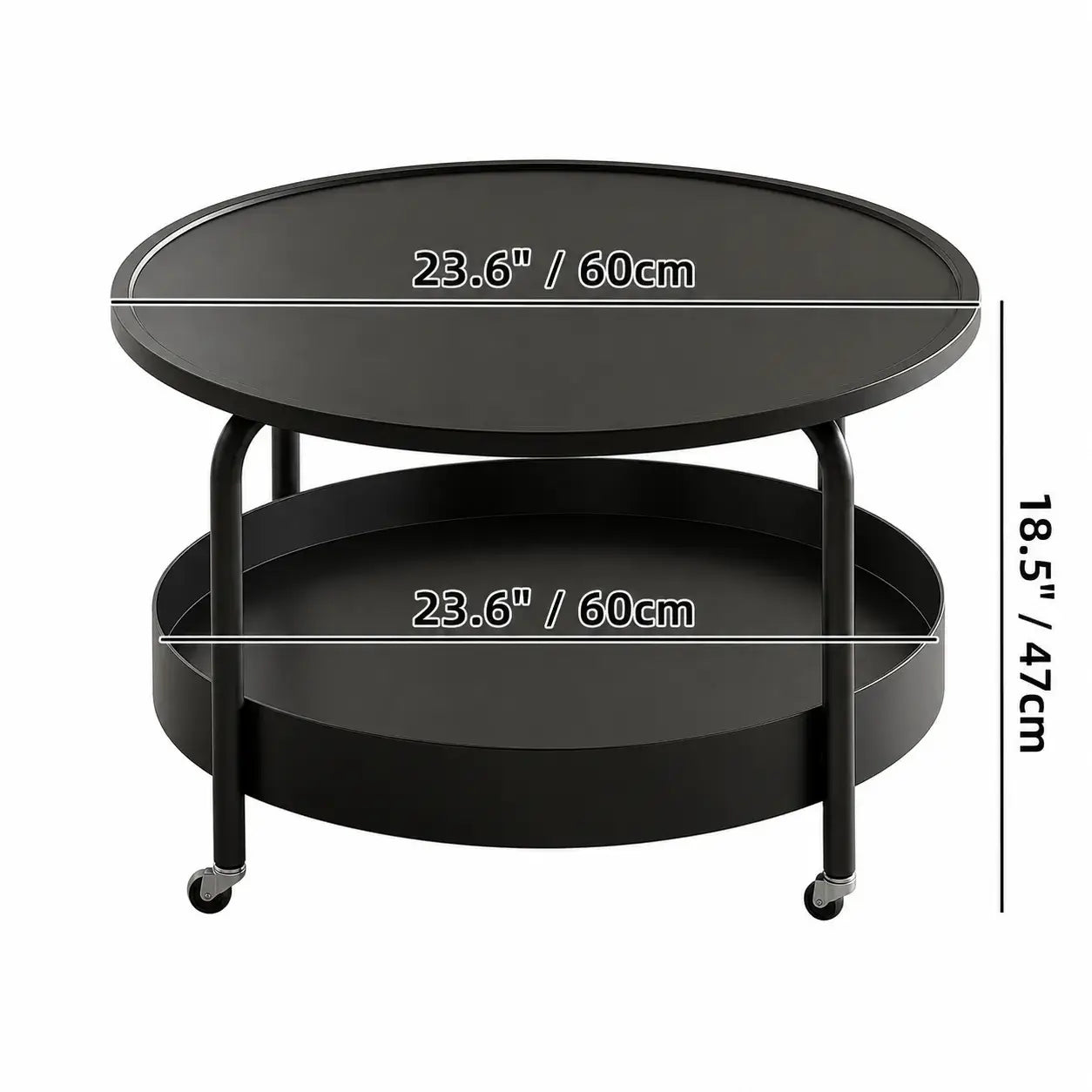 Multifunctional Pet-Friendly Coffee Table With Tiered Round Nest and Casters
