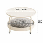 Multifunctional Pet-Friendly Coffee Table With Tiered Round Nest and Casters