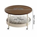 Multifunctional Pet-Friendly Coffee Table With Tiered Round Nest and Casters Dimensions