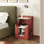 Multifunctional Pet-Friendly Nightstand with Sculptural Open Storage