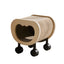 Multifunctional Pet-Friendly Vanity Stool With Sisal Cat Nook and Casters
