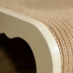 Multifunctional Pet-Friendly Vanity Stool With Sisal Cat Nook and Casters