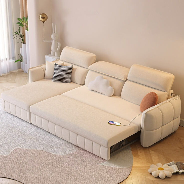 Multifunctional Sofa Bed with Ottoman Storage, Compact Design