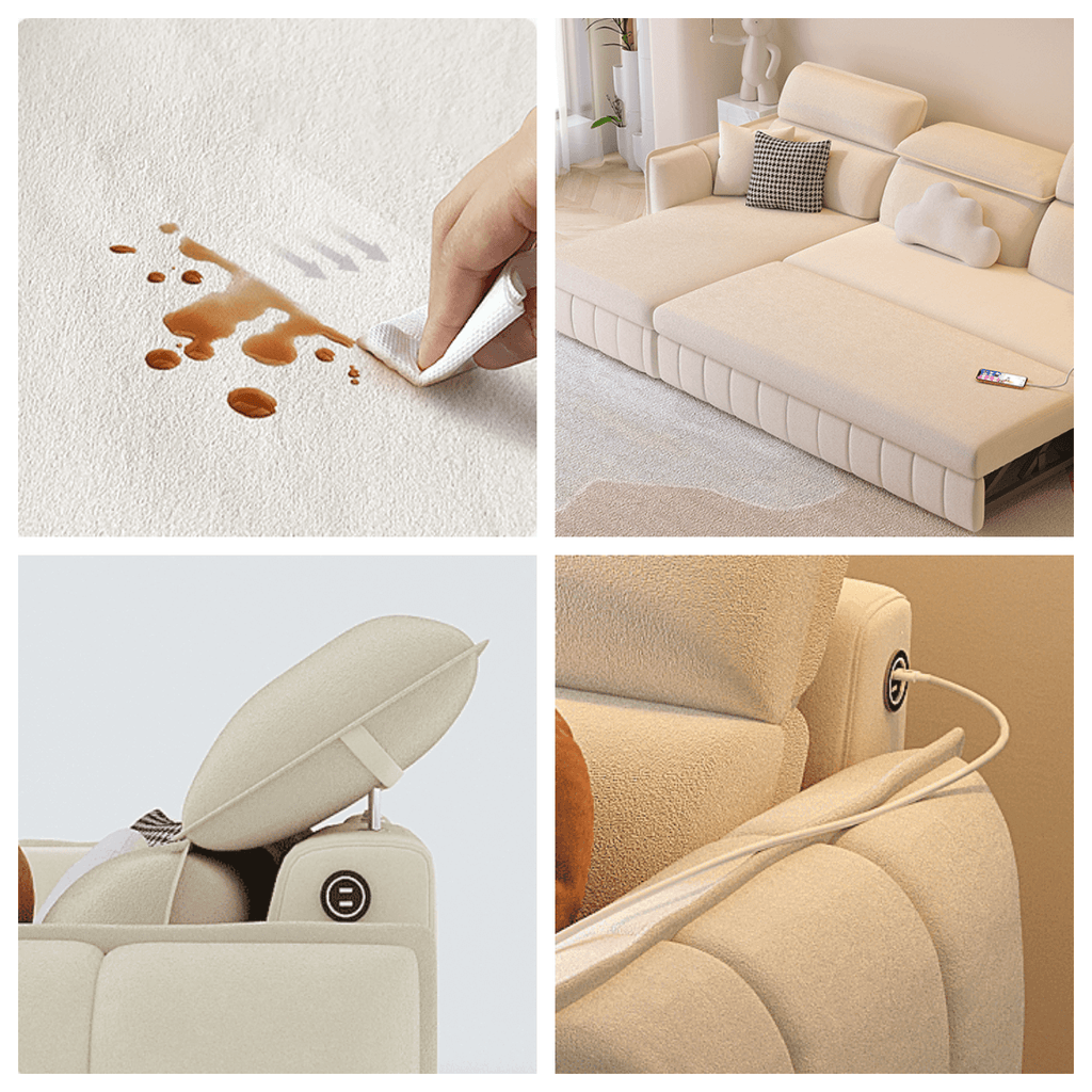 Multifunctional Sofa Bed with Ottoman Storage, Compact Design