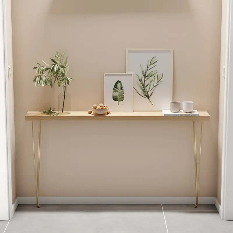 Narrow Rectangular Console Table With Walnut Top - 5 Sizes