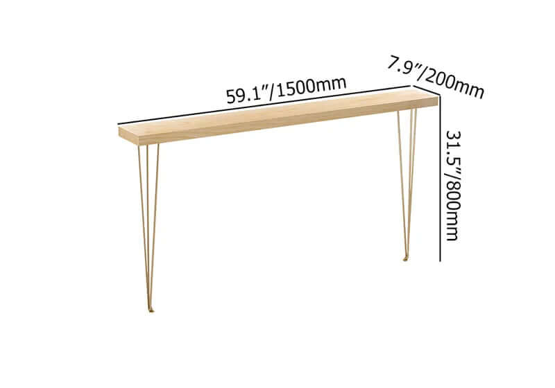 Narrow Rectangular Console Table With Walnut Top - 5 Sizes