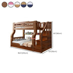 Natural/Blue Modern Wooden Bunk Bed with Bookshelf, Ladder and Storage Dimensions