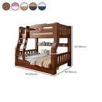 Natural/Blue Modern Wooden Bunk Bed with Bookshelf, Ladder and Storage Dimensions