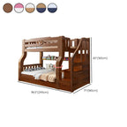 Natural/Blue Modern Wooden Bunk Bed with Bookshelf, Ladder and Storage Dimensions