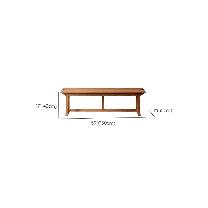 Natural Elm Wood Living Room Bench – Modern Rectangular Solid-Color Seat Dimensions