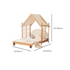 Natural Finish Kids Bed with Fun Roof and Climbing Frame Dimensions