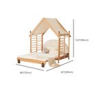 Natural Finish Kids Bed with Fun Roof and Climbing Frame Dimensions