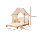 Natural Finish Kids Bed with Fun Roof and Climbing Frame Dimensions