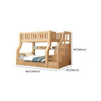 Natural Finish Modern Bunk Bed with 2 Mattresses and Storage Options Dimensions