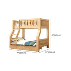 Natural Finish Modern Bunk Bed with 2 Mattresses and Storage Options Dimensions