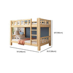 Natural Finish Modern Bunk Bed with Ladder and Storage Drawers Dimensions
