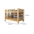 Natural Finish Modern Bunk Bed with Ladder and Storage Drawers Dimensions