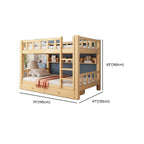 Natural Finish Modern Bunk Bed with Ladder and Storage Drawers Dimensions