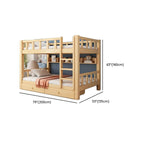 Natural Finish Modern Bunk Bed with Ladder and Storage Drawers Dimensions