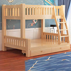 Natural Finish Modern Bunk Bed with Mattress & Storage Options