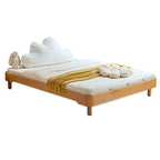 Natural Finish Modern Kids Bed - Standard Size Wooden Design