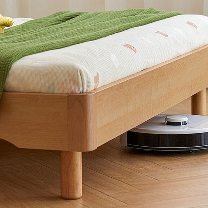 Natural Finish Modern Kids Bed - Standard Size Wooden Design サブ画像