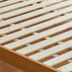 Natural Finish Modern Kids Bed - Standard Size Wooden Design