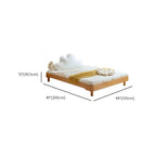 Natural Finish Modern Kids Bed - Standard Size Wooden Design Dimensions