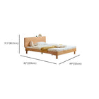 Natural Finish Modern Kids Bed - Standard Size Wooden Design Dimensions