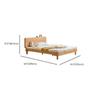 Natural Finish Modern Kids Bed - Standard Size Wooden Design Dimensions