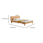 Natural Finish Modern Kids Bed - Standard Size Wooden Design Dimensions