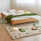Natural Finish Modern Kids Bed - Standard Size Wooden Design Main Product Image