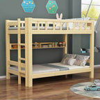 Natural Finish Modern Platform Bunk Bed for Kids - Safe & Stylish