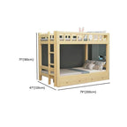 Natural Finish Modern Platform Bunk Bed for Kids - Safe & Stylish Dimensions