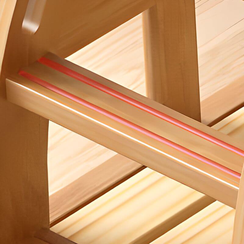 Natural Finish Modern Wood Bunk Bed with Ladder for Kids