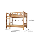 Natural Finish Modern Wood Bunk Bed with Ladder for Kids Dimensions