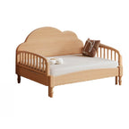 Natural Finish Scandinavian Wood Daybed with Headboard