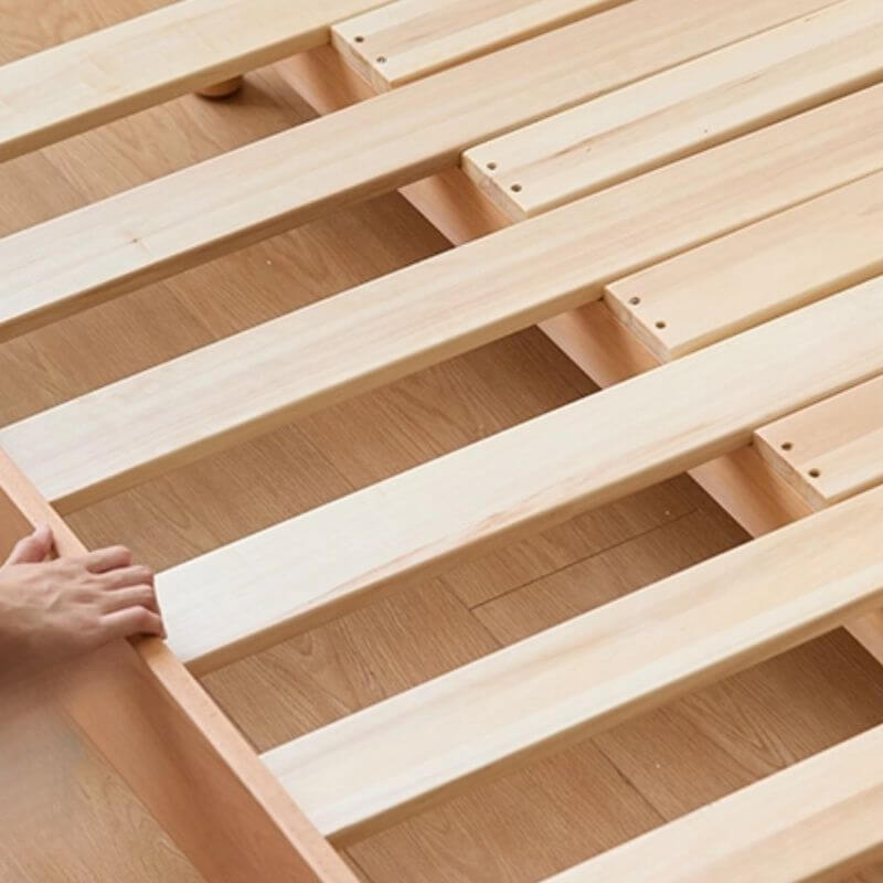 Natural Finish Scandinavian Wood Daybed with Headboard