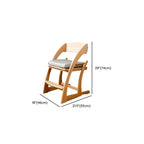 Natural Finish Solid Wood Toddler Chair with Adjustable Footrest Dimensions