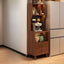 Natural Finish Walnut Modern Kitchen Storage Cabinet