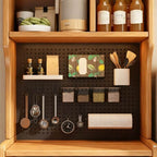 Natural Finish Walnut Modern Kitchen Storage Cabinet