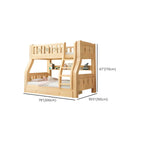 Natural Finish Wood Bunk Bed with Drawers and Mattress Dimensions