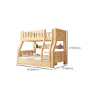 Natural Finish Wood Bunk Bed with Drawers and Mattress Dimensions