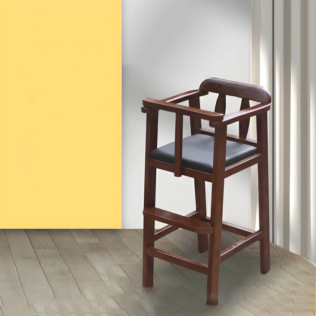 Natural Finish Wooden Dining Chair with Comfortable Design for Kids