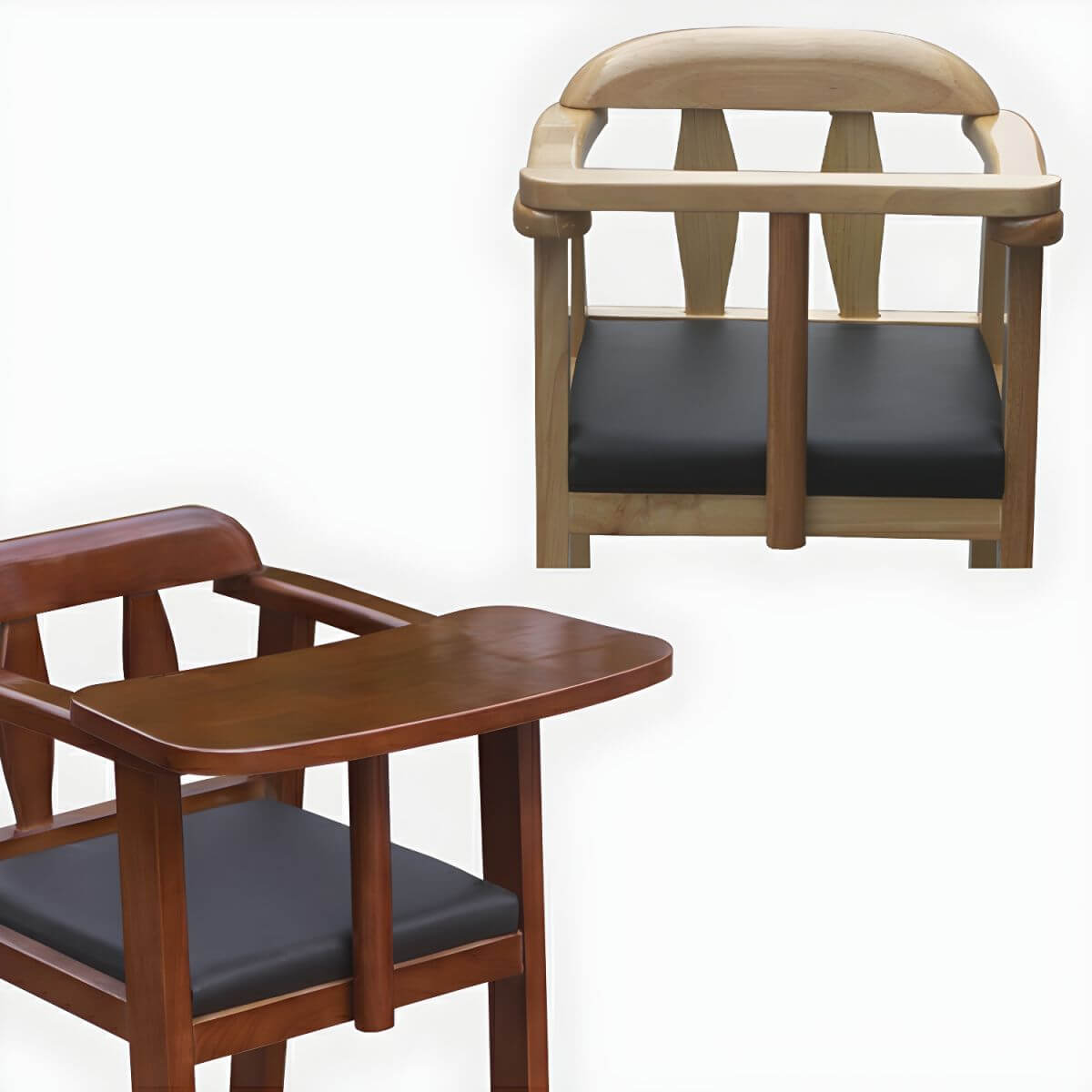Natural Finish Wooden Dining Chair with Comfortable Design for Kids
