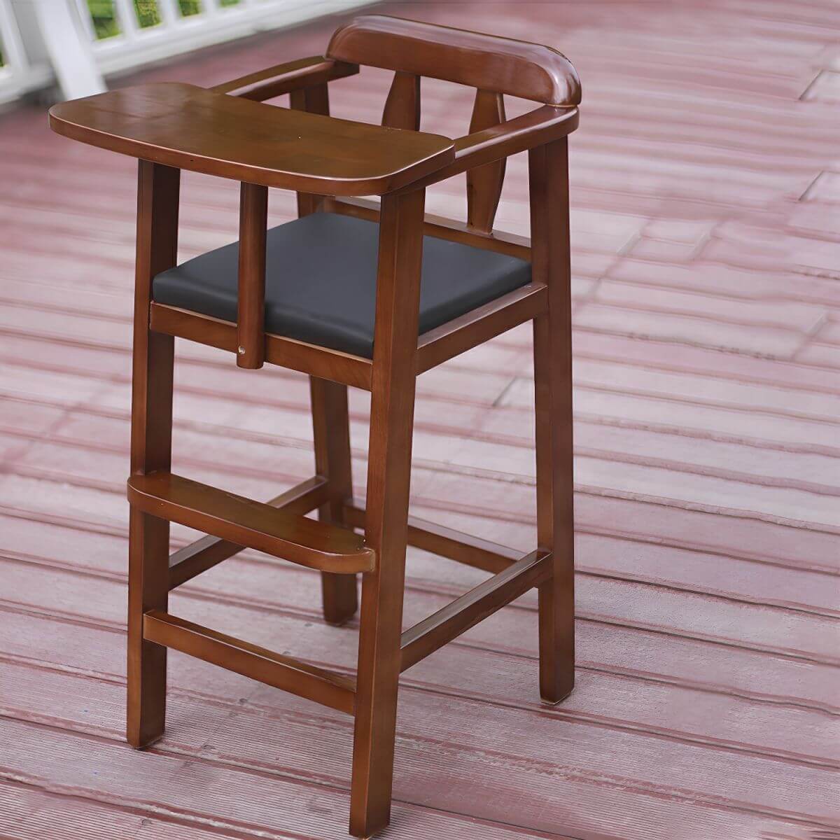 Natural Finish Wooden Dining Chair with Comfortable Design for Kids Secondary image