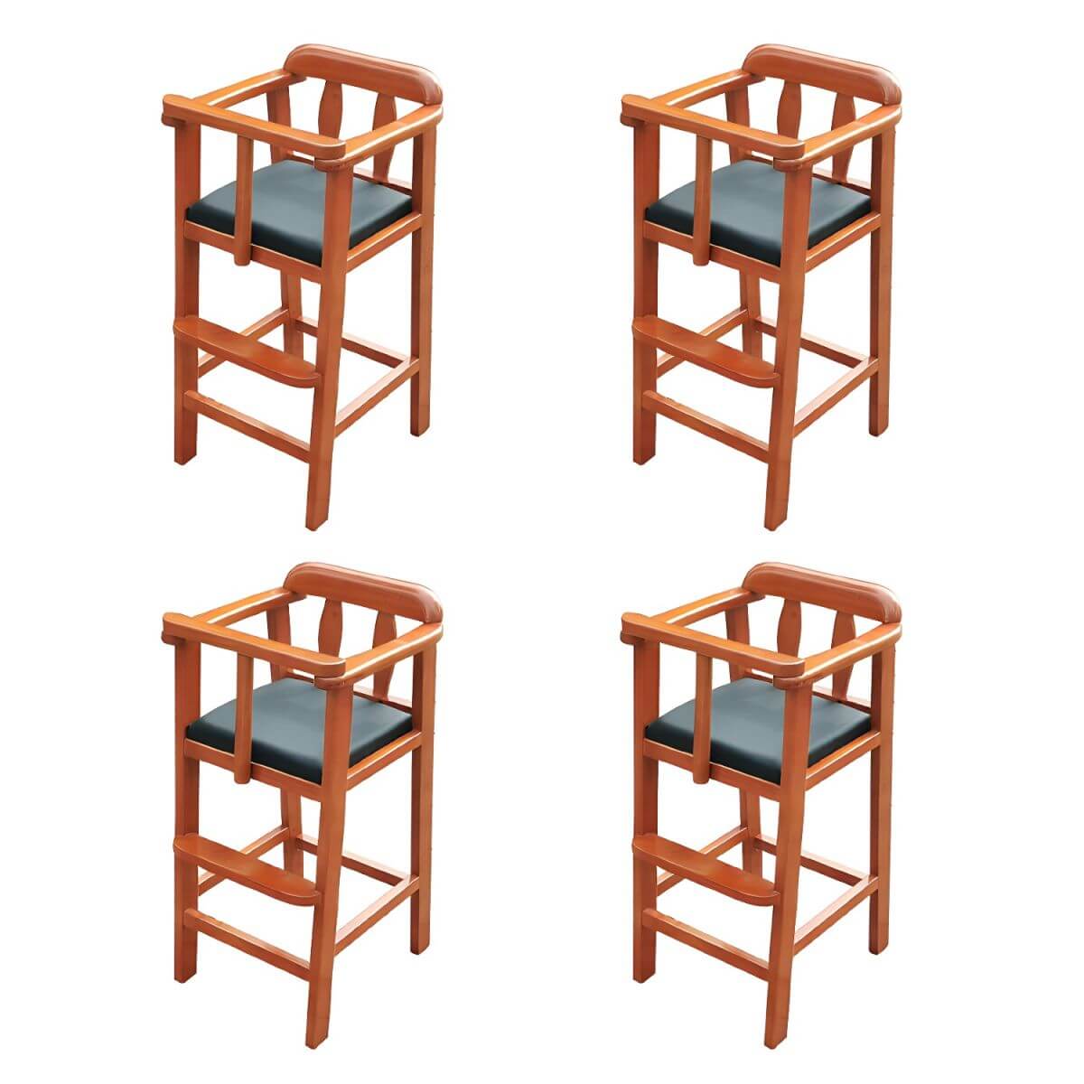 Natural Finish Wooden Dining Chair with Comfortable Design for Kids